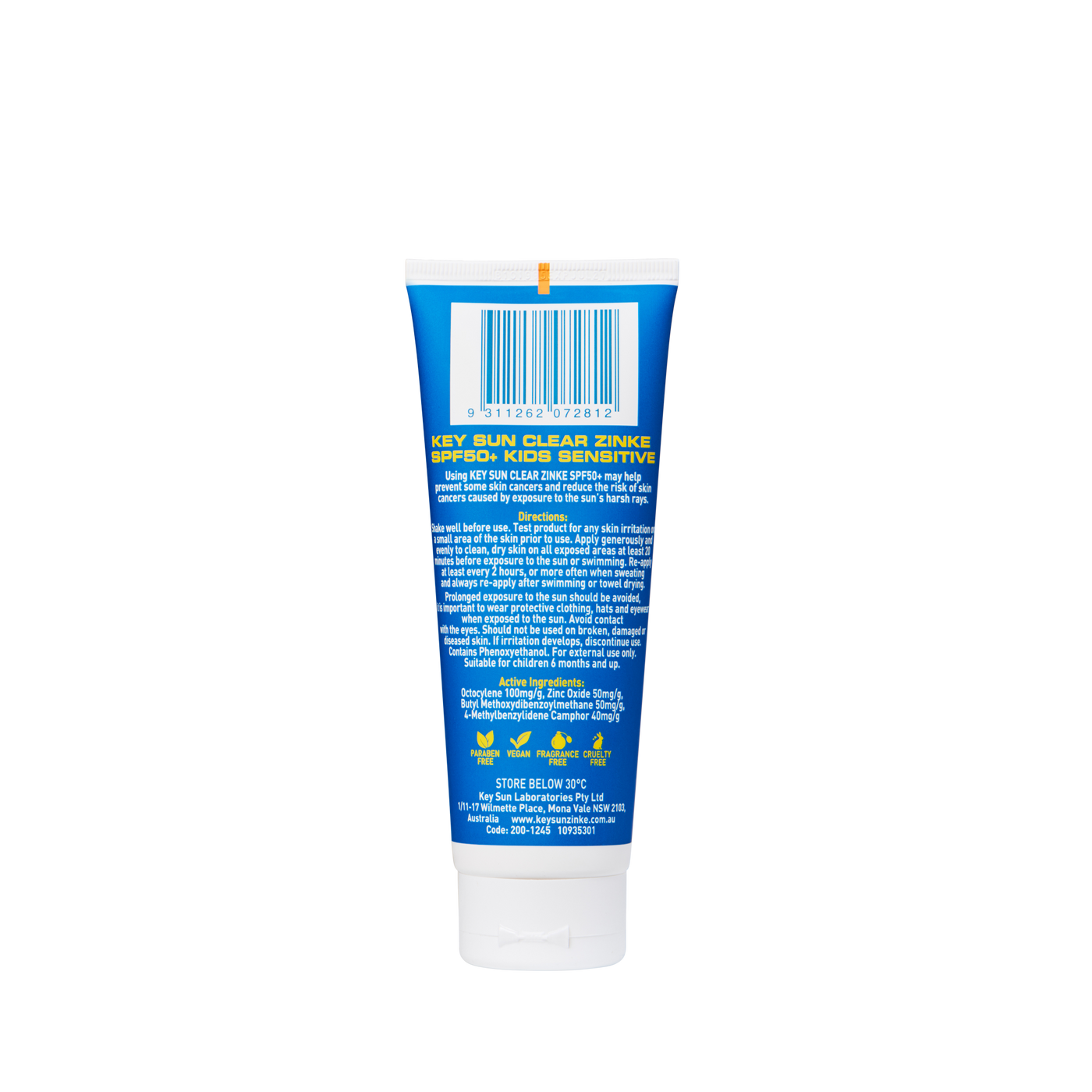 Key Sun Clear Zinke Kids Sensitive SPF 50+ 100g