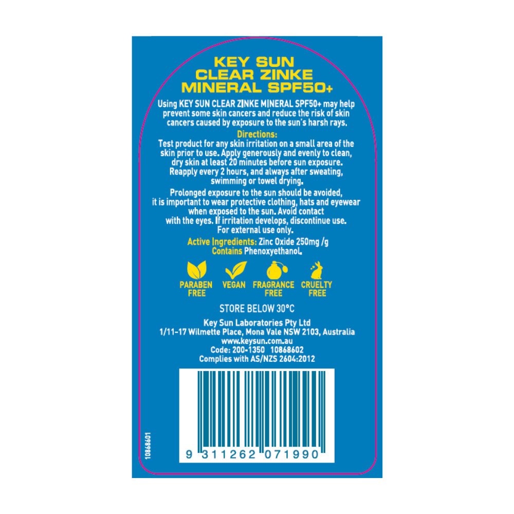 Key Sun Clear Zinke SPF 50+ 500g – Key Sun Zinke