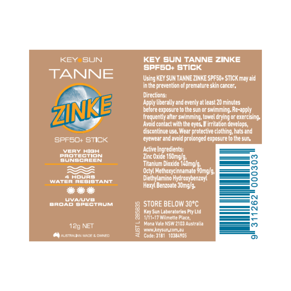 Key Sun Zinke Sticks 12g SPF 50+