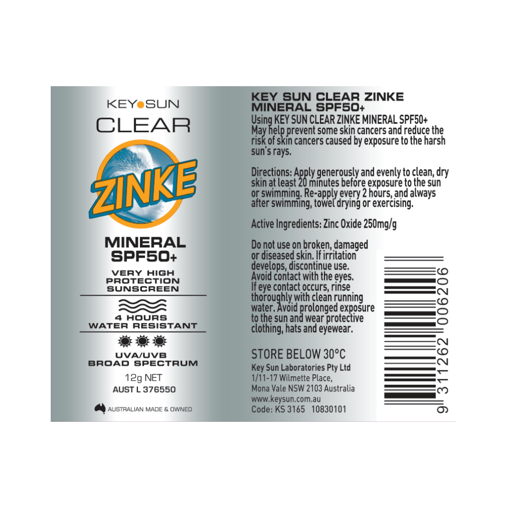 Key Sun Zinke Sticks 12g SPF 50+